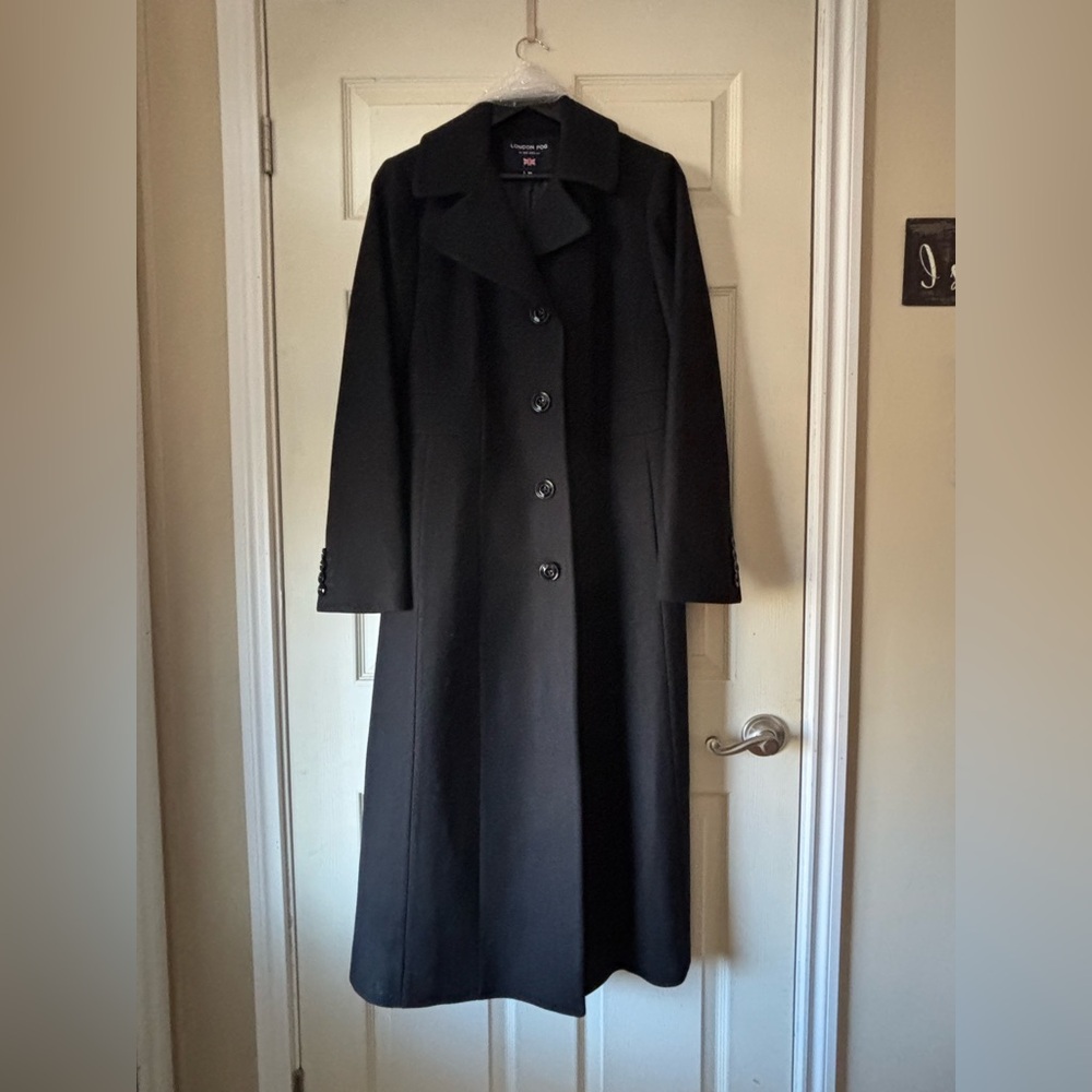 London Fog women's wool dress coat. Black